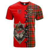Drummond of Perth Tartan T-shirt - Lion Rampant And Celtic Thistle Style