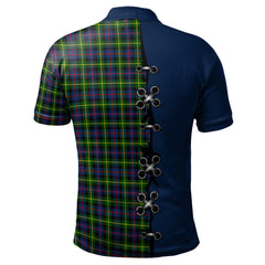 Farquharson Modern Tartan Polo Shirt - Lion Rampant And Celtic Thistle Style