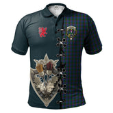 Ferguson Tartan Polo Shirt - Lion Rampant And Celtic Thistle Style