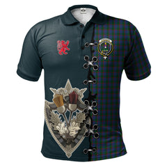 Ferguson Tartan Polo Shirt - Lion Rampant And Celtic Thistle Style