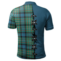 Ferguson Ancient Tartan Polo Shirt - Lion Rampant And Celtic Thistle Style