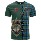 Fergusson Ancient Tartan T-shirt - Lion Rampant And Celtic Thistle Style