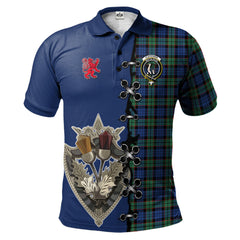 Fletcher Ancient Tartan Polo Shirt - Lion Rampant And Celtic Thistle Style