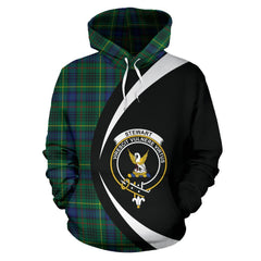Stewart Hunting Modern Tartan Crest Hoodie - Circle Style