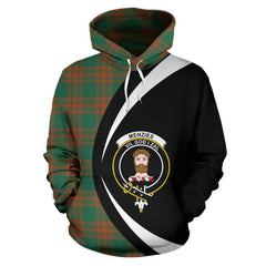 Menzies Green Ancient Tartan Crest Hoodie - Circle Style