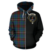 Fraser Hunting Ancient Tartan Crest Zipper Hoodie - Half Of Me Style