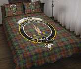 Shaw Green Modern Tartan Crest Quilt Bed Set