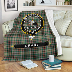 Craig Ancient Tartan Crest Blanket - 3 Sizes