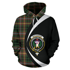 Buchanan Hunting Tartan Crest Hoodie - Circle Style