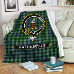 Haliburton Family Tartan Crest Blanket - 3 Sizes