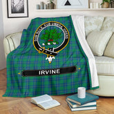 Irvine Family Tartan Crest Blanket - 3 Sizes