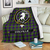 Colville Family Tartan Crest Blanket - 3 Sizes