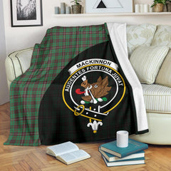 MacKinnon Hunting Ancient Tartan Crest Blanket Wave Style