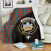 MacLachlan Ancient Tartan Crest Blanket Wave Style