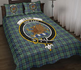 Leslie Hunting Ancient Tartan Crest Quilt Bed Set
