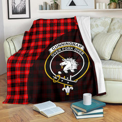 Cunningham Modern Tartan Crest Blanket Wave Style