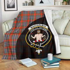 MacFarlane Ancient Tartan Crest Blanket Wave Style