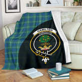 Hamilton Hunting Ancient Tartan Crest Blanket Wave Style