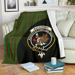MacKinnon Hunting Modern Tartan Crest Blanket Wave Style