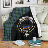 MacDonnell Of Glengarry Ancient Tartan Crest Blanket Wave Style