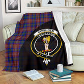 Chisholm Hunting Modern Tartan Crest Blanket Wave Style