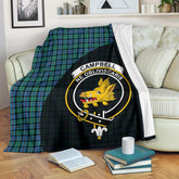 Campbell of Cawdor Ancient Tartan Crest Blanket Wave Style