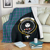 Pitcairn Hunting Tartan Crest Blanket Wave Style