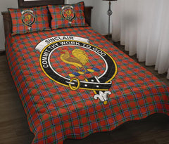Sinclair Ancient Tartan Crest Quilt Bed Set