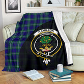 Hamilton Hunting Modern Tartan Crest Blanket Wave Style