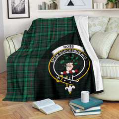 Ross Hunting Modern Tartan Crest Blanket Wave Style - SP