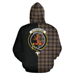 Sutherland Weathered Tartan Crest Zipper Hoodie - Half Of Me Style