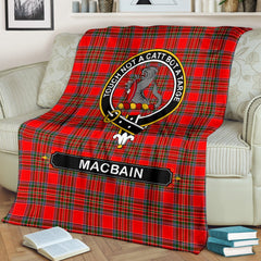 MacBain Family Tartan Crest Blanket - 3 Sizes