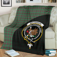 MacKinnon Hunting Ancient Tartan Crest Blanket Wave Style