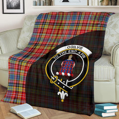 Ogilvie of Airlie Ancient Tartan Crest Blanket Wave Style