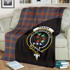 Fraser Hunting Modern Tartan Crest Blanket Wave Style