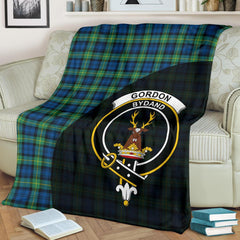 Gordon Ancient Tartan Crest Blanket Wave Style