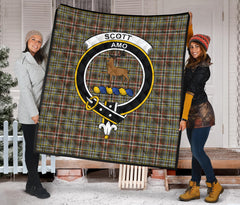 Scott Green Weathered Tartan Crest Quilt - SP