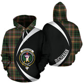 Buchanan Hunting Tartan Crest Hoodie - Circle Style