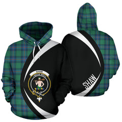 Shaw Green Modern Tartan Crest Hoodie - Circle Style