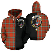 Morrison Red Ancient Tartan Crest Zipper Hoodie - Half Of Me Style