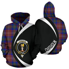 Chisholm Hunting Modern Tartan Crest Hoodie - Circle Style