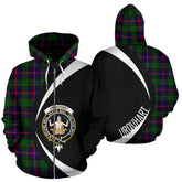 Urquhart Modern Tartan Crest Zipper Hoodie - Circle Style
