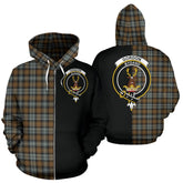 Gordon Weathered Tartan Crest Zipper Hoodie - Half Of Me Style