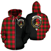 Rattray Modern Tartan Crest Zipper Hoodie - Half Of Me Style