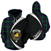 Campbell of Cawdor Modern Tartan Crest Hoodie - Circle Style