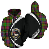 MacDonald of Clanranald Tartan Crest Zipper Hoodie - Circle Style