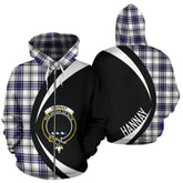 Hannay Modern Tartan Crest Zipper Hoodie - Circle Style