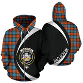 MacLachlan Ancient Tartan Crest Zipper Hoodie - Circle Style
