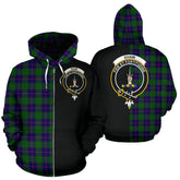Shaw Modern Tartan Crest Zipper Hoodie - Half Of Me Style