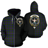 Murray of Atholl Modern Tartan Crest Zipper Hoodie - Half Of Me Style